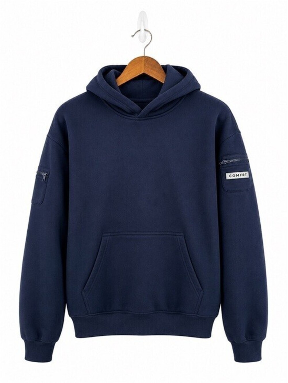 Comfrt Travel Essentials Oversized Heavyweight Hoodie Navy Mens Large Unisex